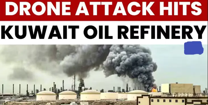 Kuwaiti drone attack sets oil pump on fire